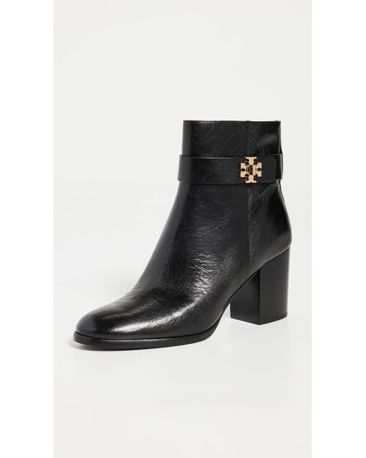 Tory Burch Black 80 Mm T-Lock Heeled Ankle Boots (Perfect) Boots