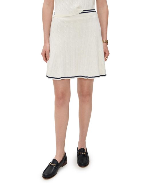 Ralph Lauren White Wool Blend Cable Knit Skort