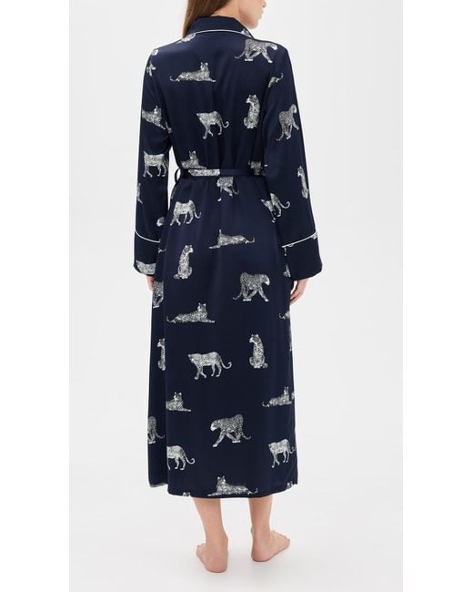Petite Plume Blue Silk Panthere De Nuit Robe