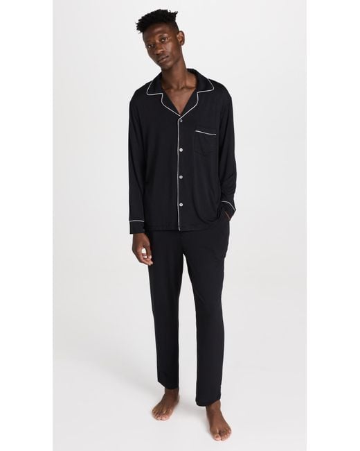 Eberjey Black William Modal Long Pj Set for men