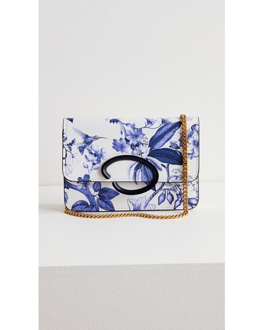 Oscar de la Renta Blue O-pochette Flora & Fauna Toile Print Handbag