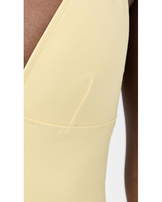 GOOD AMERICAN Yellow Deep V Compression Swimsuit