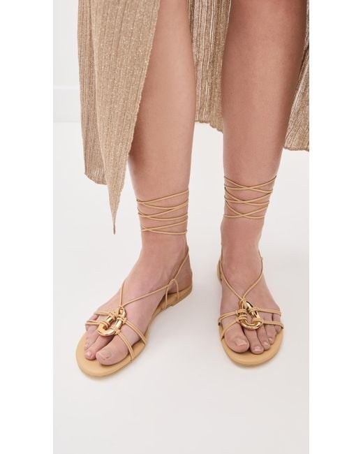 Alexis White Delphine Lace Up Sandals
