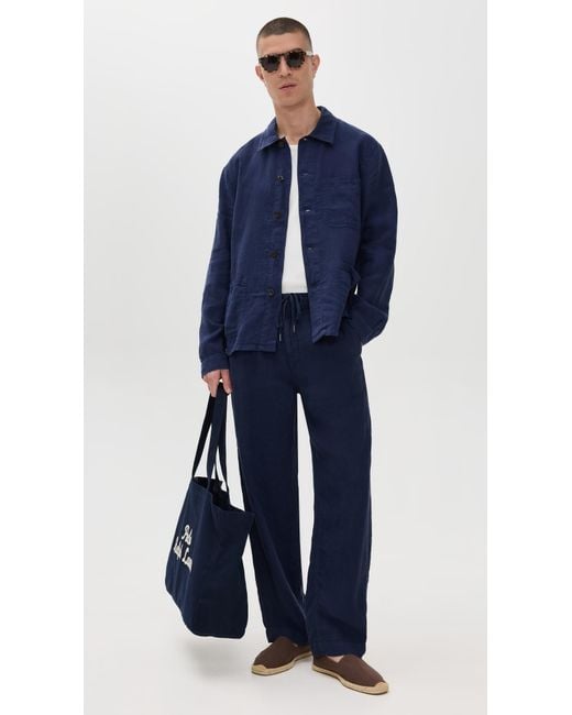 Polo Ralph Lauren Blue Linen Easy Pants for men