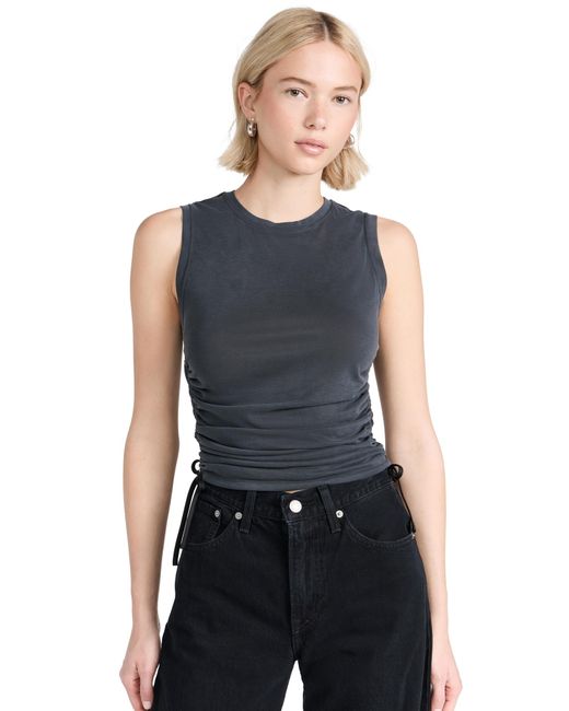 Alice + Olivia Black Aice + Oivia Chriy Ruched Crop Top Back X