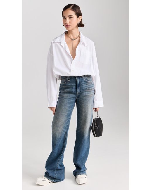 R13 White Crossover Bubble Shirt