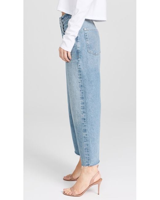 Citizens of Humanity Blue Ayla Raw Hem Crop Jeans