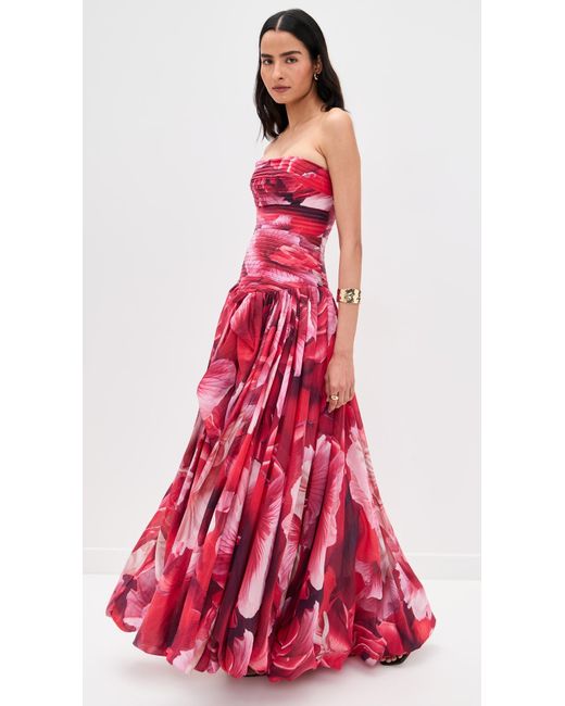 Aje. Red Flora Gown