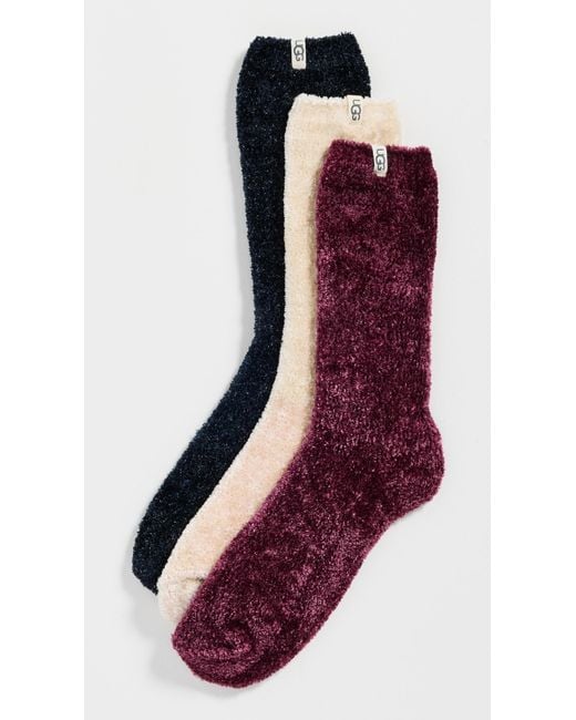 Ugg Red Leda Sparkle Socks 3 Pack