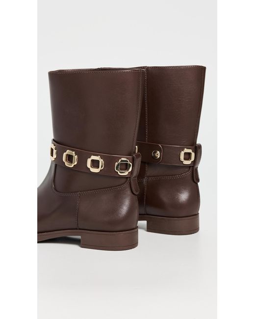 Larroude Brown Milan Flat Booties