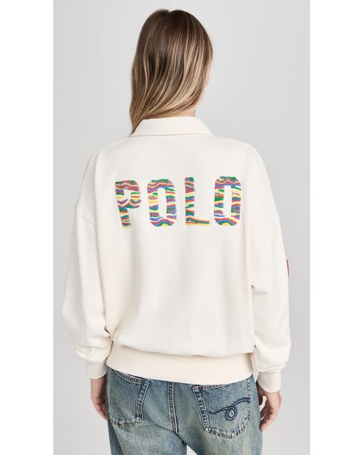 Polo Ralph Lauren White Poo Raph Auren Ong Seeve Poo Sweatshirt