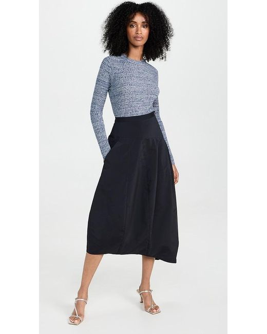 Tibi Nylon Asymmetrical Balloon Skirt in Blue | Lyst