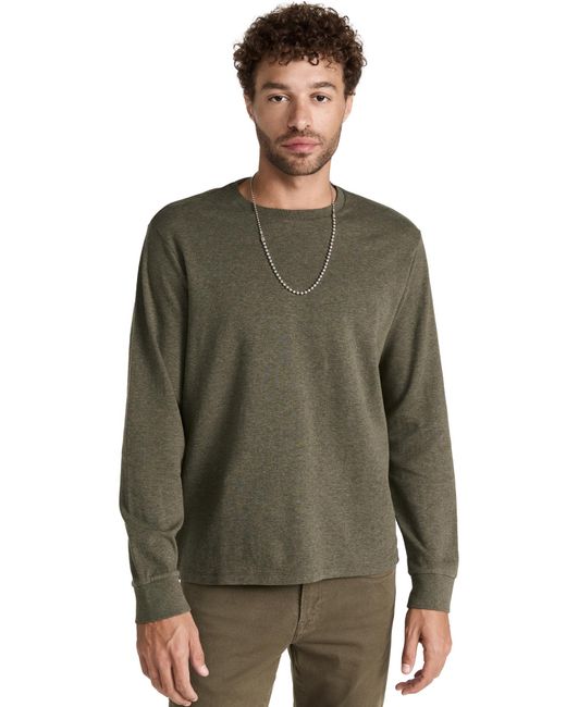 FRAME Green Duo Fold Long Sleeve Crew for men