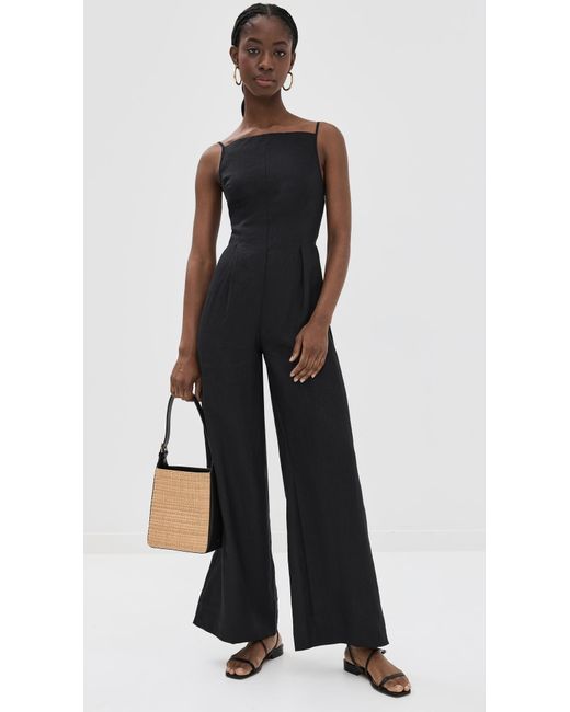Reformation Black Ciara Linen Jumpsuit