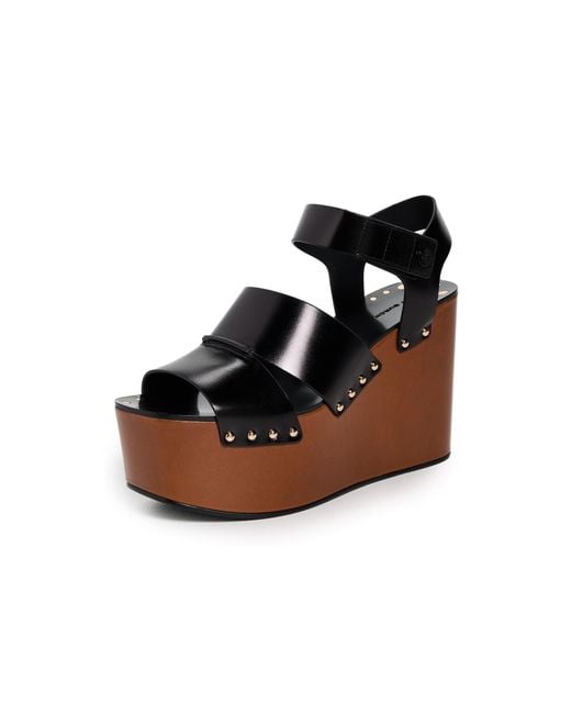 Tory Burch Black Stud Platform Wedges