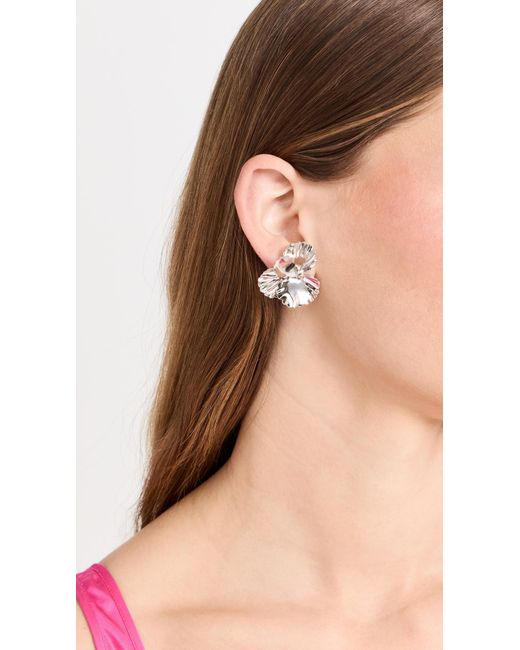 Jennifer Behr Metallic Pansy Earrings
