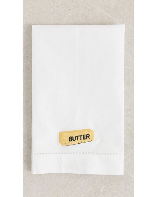 Abode White Butter Tea Towel