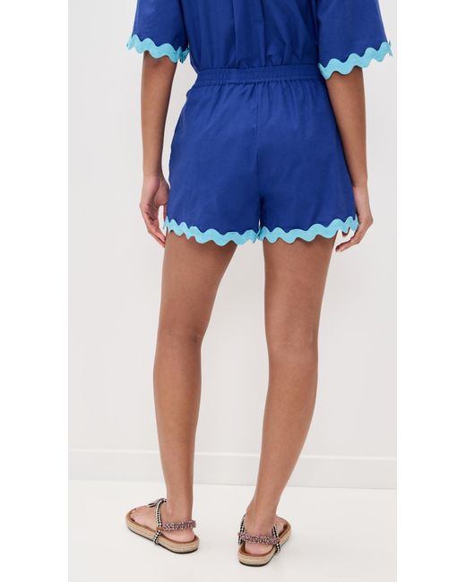 English Factory Blue Scallop Detailed Shorts