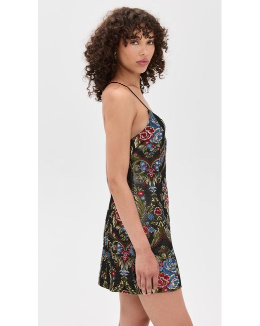 Alice + Olivia Black Tayla Floral Jacquard Structured Mini Dress