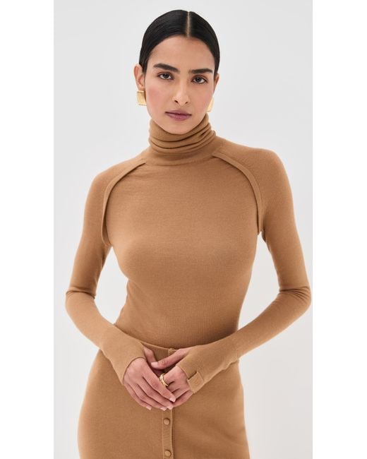 Victoria Beckham Natural High Neck Top