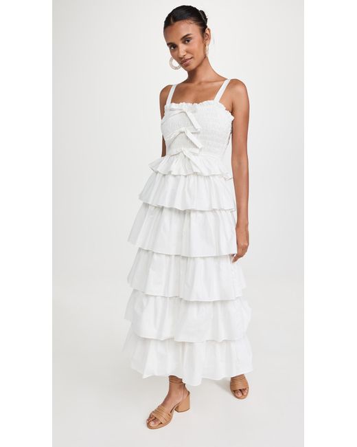 English Factory Ruffle Tiered Maxi Dress in White | Lyst Canada