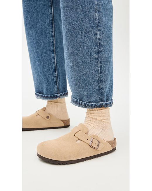 Birkenstock White Boston Clogs