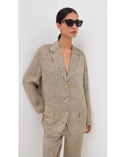Acne Brown Check Fluid Blazer