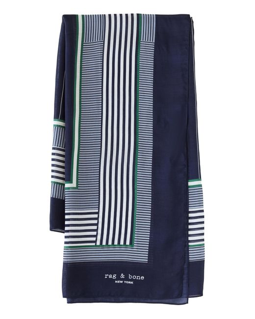Rag & Bone Blue Pin Stripe Scarf
