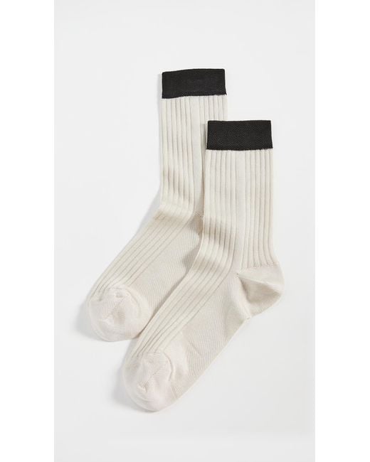 Stems White Blocked Rib Socks
