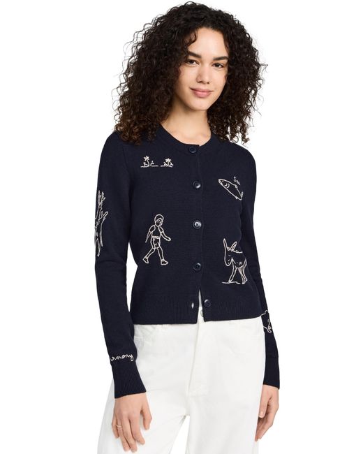 Sea Blue Demi French Workwear Knit Cardigan