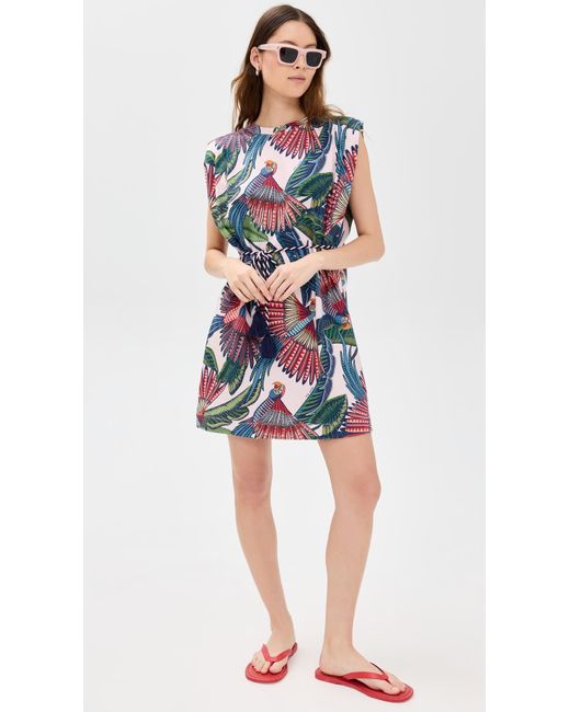 FARM Rio Macaw Flight Mini T-Shirt Dress in White | Lyst
