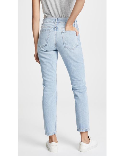 FRAME Denim Le Sylvie Slender Straight Heritage Jeans in Blue Lyst