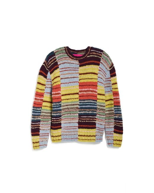 The Elder Statesman Multicolor Patchwork Scrap Crew Pullover