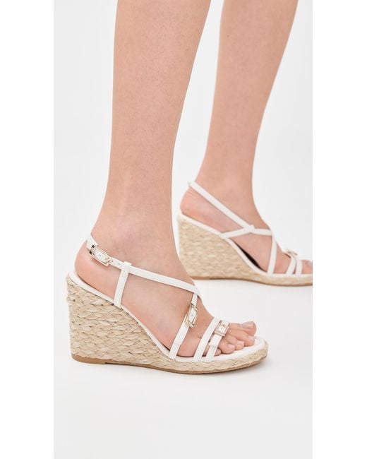 Stuart Weitzman Women's White Georgie Espadrille Wedges
