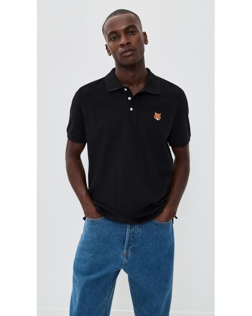 Maison Kitsuné Black Fox Head Patch Regular Polo for men