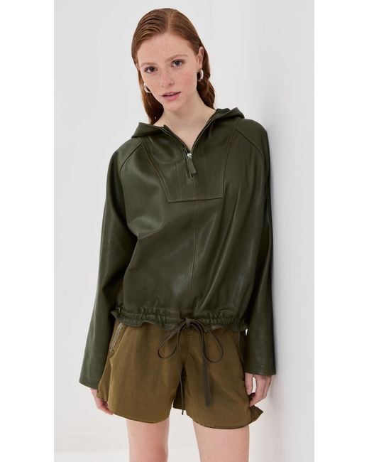 Co. Green Workwear Leather Pullover