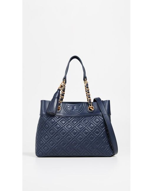 Tory Burch Fleming Small Tote Bag in Blue | Lyst