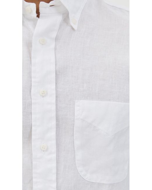 Gitman Brothers Vintage White Linen Shirt for men