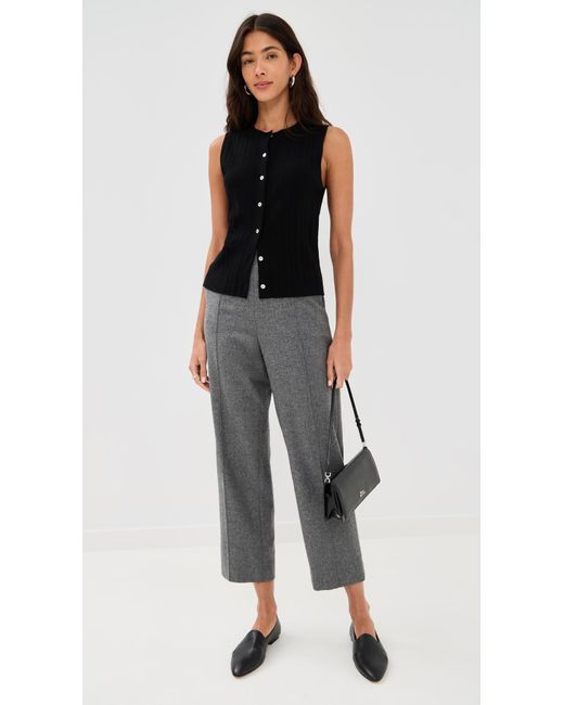 Vince Black Wool Blend Easy Pull On Pants