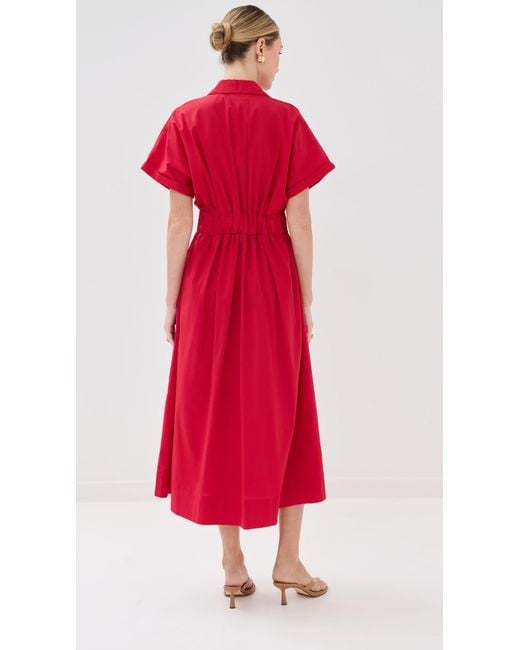 Le Bos Red Roberta Button Down Dress