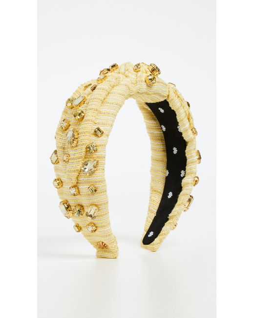 Lele Sadoughi Tweed Oversized Crystal Veronica Headband in Metallic Lyst