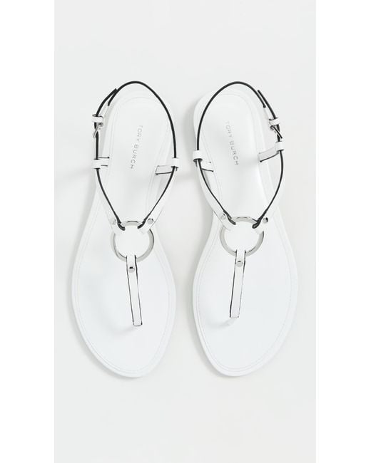Tory Burch White Ring Sandals