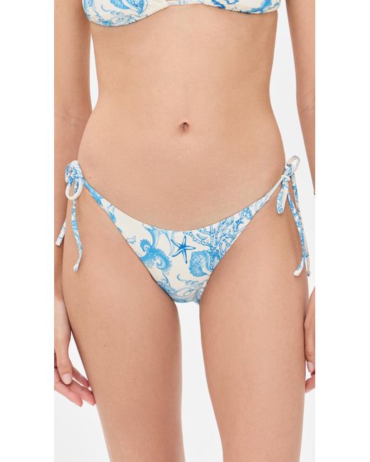 Versace Lycra Light Underwater Barocco Print Bikini Bottoms in