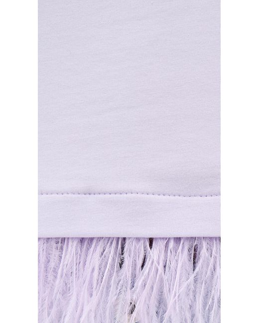 Cinq À Sept White Cropped Feather Tee