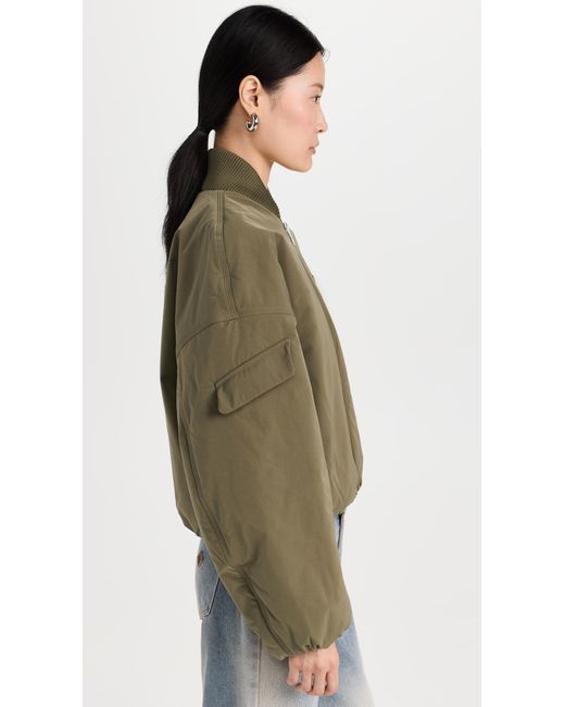 Ganni Light Twill Oversized Short Bomber Jacket | Lyst