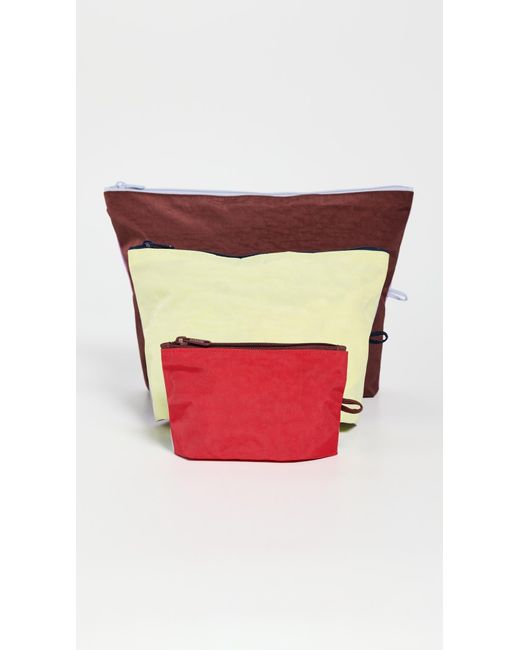 Baggu Red Go Pouch Set