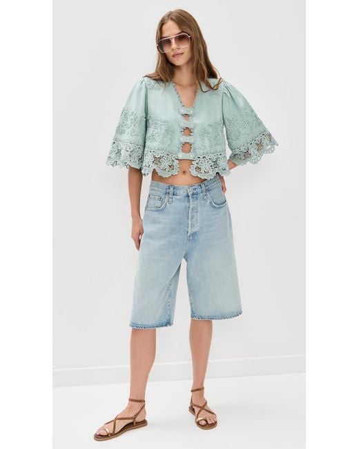 Sea Blue Iyla Soutache Top