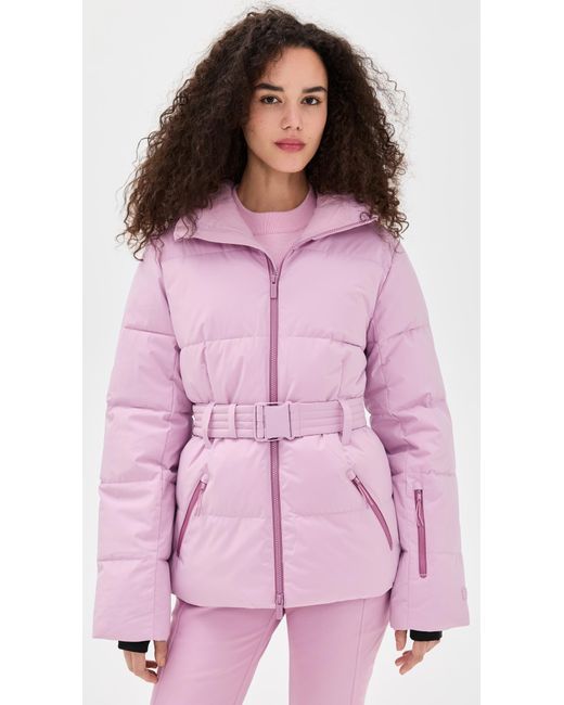 Halfdays Pink Hedy Belted Puffer Ski Jacket
