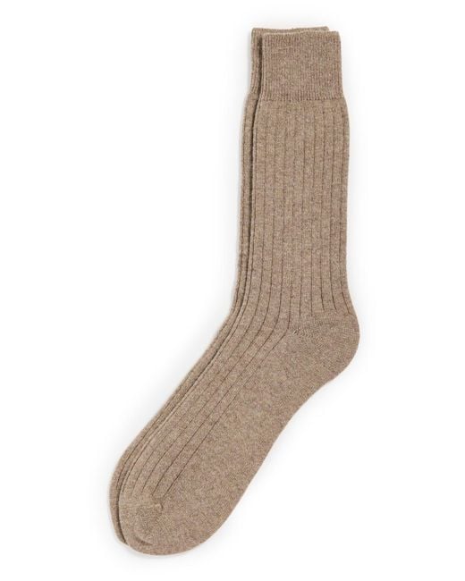 NN07 Natural Wool Cashmere Rib Socks for men