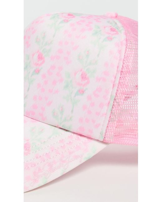 LoveShackFancy Pink Joni Trucker Hat